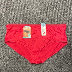 Vassarette Red Hipster Panties Lace NWT Size Plus Size 11